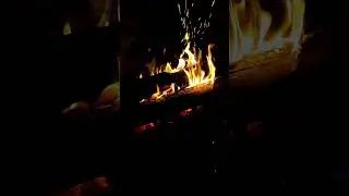 Вечерний костер в тайге, греет и обеспечивает безопасность от нежданных гостей (со звуком) #поход