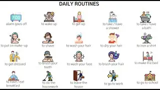 List of Daily Routines in English #vocabularywords #viral #video 🛀🛌