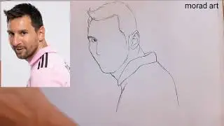 Messi Drawing |  How to draw Lionel Messi |  pencil |  Inter Miami