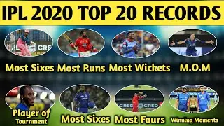 IPL 2020 TOP 20 RECORDS | Orange Cap | Purple Cap | Most Dots | IPL 2020 ALL RECORDS | TOP10 IPL2020