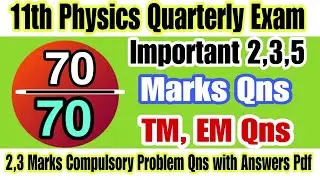 11th Physics important  Questions|11th Physics Public Exam 2024 important Questions