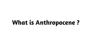 What is Anthropocene ?