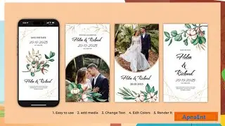 Watercolor Floral Wedding Instagram Stories -  After Effects Project Free Download with Help Video