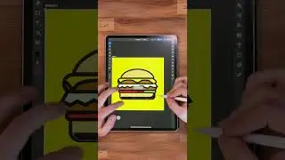 Illustrating a hamburger on adobe illustrator for iPad!
