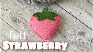 DIY. Felt strawberries. Cute handmade toy.