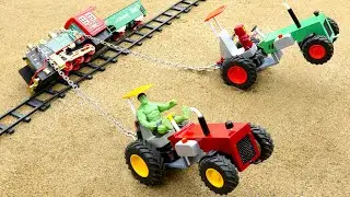 Diy mini Tractor vs Train | diy tractor making mini Double Tractor rescue the Train | COA Creator
