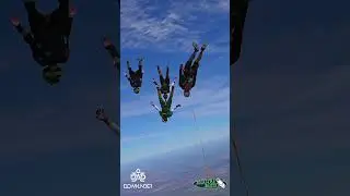 Flying past man made waterfalls in freefall