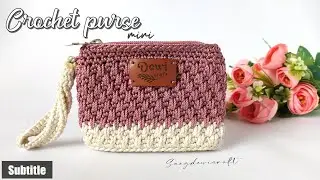 MEMBUAT DOMPET RAJUT MINI MOTIF TERBARU - CROCHET TUTORIAL FOR BEGINNER ಹೆಣಿಗೆ ಕೈಚೀಲ Sangdewi_craft