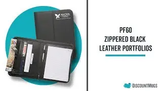 Personalized Zippered Black Leather Portfolios