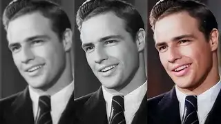 Marlon Brando's Smile Upscaled & Recolored Clips Using AI