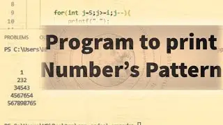 Number's Pattern | Learn to code | 