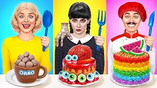 Кулинарный Челлендж: Уэнсдей Против Бабушки | Секретные Лайфхаки и Гаджеты от Jelly DO Challenge