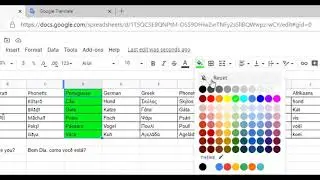 Using Google API in Google Sheets assisting learning a language(s)