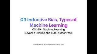 CS460 - 03 Inductive Bias, Types of Machine Learning