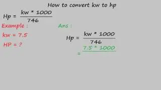 how to convert kw to hp - electrical formulas