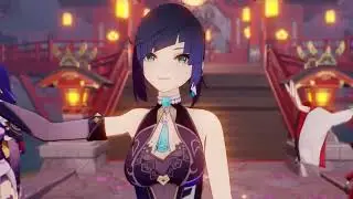 【 MMD Genshin Impact / 4K 60fps 】Yelan × Raiden Shogun × Yae Miko 【 Lamb 】