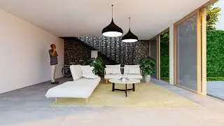 A Simple Living Area of 6 sqm | SketchUp 2021 + Enscape 3.5