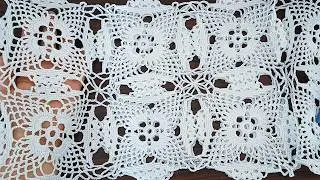 Crochet Pattern❕ Square Crochet Motif, Crochet Table Cover, Crochet Blanket, Flower Crochet Design