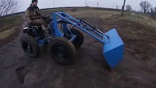 Дэнчик сделал самый дешёвый трактор погрузчик из мотоблока и того что было