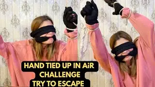 Blindfold & Cleave Gag Challenge With Hand Tie 