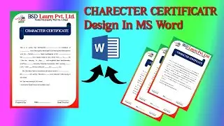 How to make School Character Certificate design in ms word 2010 || Character Certificate design