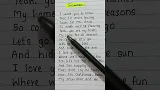 ⛄ Snowman song lyrics ~ my snowman and me 💕 #snowman #christmas #music #holidaysongs #xmassongs
