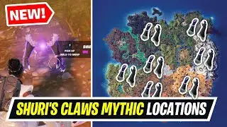 Fortnite All NEW MYTHIC Shuri's Claws locations Gameplay  - Where to Find Black Panther Claws Mythic