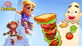 Sandwich Runner VS Subway Surfers Paris Summer Games - All Level Gameplay iOS, Android NEW UPDATE