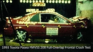 1993-1995 Toyota Paseo Coupe FMVSS 208 Full-Overlap Frontal Crash Test (w/ Optional Driver's Airbag)