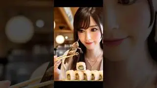 Asian girls eating shocking foods. #asianfood #shockingfood #sushi #aidrawing #mukbang #koreanfood
