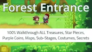 World 1-2 Forest Entrance (Kanterbury Forest) 100% Walkthrough | Guardian Tales
