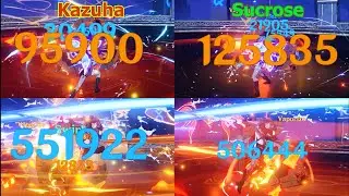 International kazuha Vs sucrose rotation and buffs - genshin impact