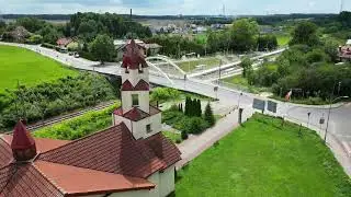 Nikielkowo - Panorama, Stacja PKP. Dron 4K