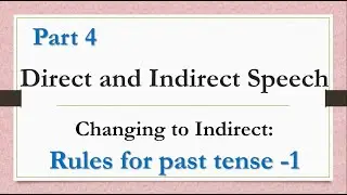 English Grammar - Direct speech to Indirect Speech Part 4 - Rules for  Reporting verb Past tense -1