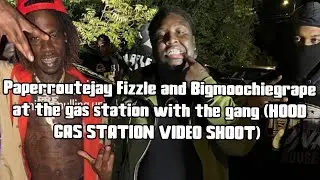 Bigmoochiegrape and JayFizzle -at the hood gas station with a big crew doing a ft.and a video Shoot