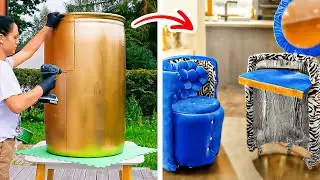 Functional DIY Furniture Ideas: Barrel Made Into Art-Deco Chair
