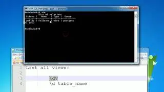 PostgreSQL - SQL Shell - List all Views