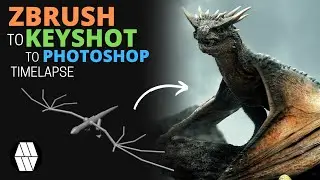 ZBrush to Keyshot to Photoshop Timelapse - 'HornTail' Concept