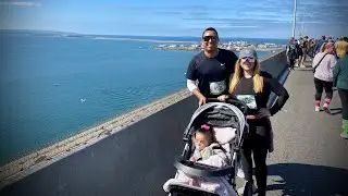 Walking on the Coronado Bridge in San Diego
