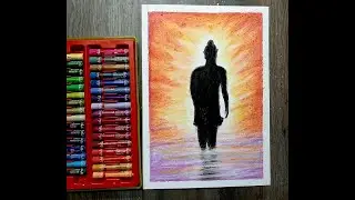 How To Draw - Drawing Buddha with oil pastels | Easy Drawing Tutorial - Step by Step