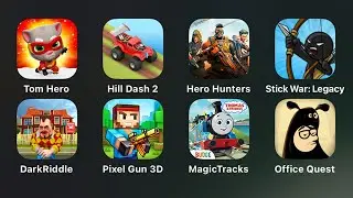 Talking Tom Hero Dash,Mmx Hill Dash 2,Hero Hunters,Stickwar Legacy,Dark Riddle,Pixel Gun 3D