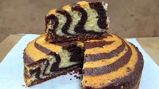 Soft Marble Cake Recipe / Zibra cake