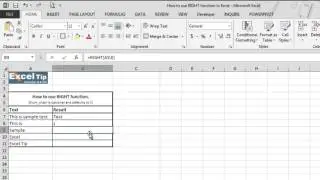 How to use RIGHT function in Excel
