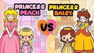 PRINCESS PEACH vs DAISY SUPER MARIO BROS Cute Pink 💖🍑🧡🌼 BOCA House Ideas Toca Life World