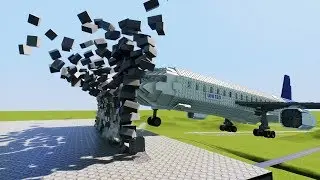 LEGO AIRPLANE FALLS CRASHES TO PHYSICS WALL | Brick Rigs