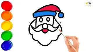 Drawing Santa🎅|coloring for kids & toddlers|lets draw, paint together|beginer draw|