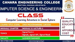 VTU UP (18CS56) UNIX PROGRAMMING:Signals,signal API,Signal Mask ( M5 L1 )