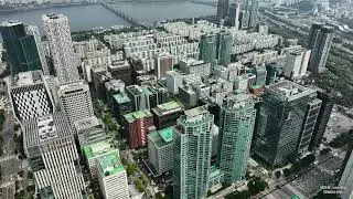 여의도 Yeouido, 여의나루로 일대,  포스트타워 .더현대, 에스트레뉴 [4K]  자료영상clip  23년9월  | drone reel