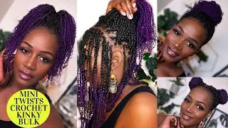 DIY Crochet Mini Passion Twists On Short Natural 4c Hair Using Kinky Bulk Human Hair | Qvr Hair
