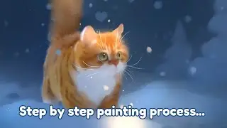 Painting process steps - Winter Stroll